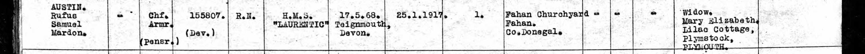 Rufus Samuel Mardon death record
