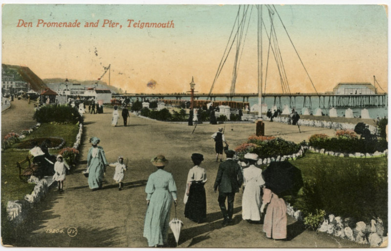 Postcard, the Promenade and Pier, Teignmouth