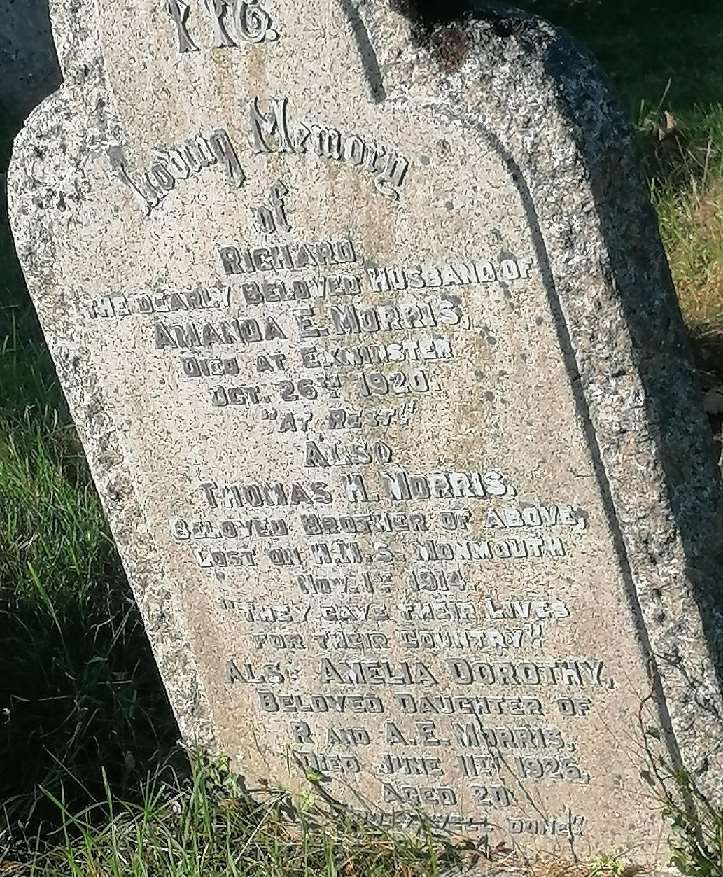 Headstone remembering Thomas Henry Morris, plot LL211