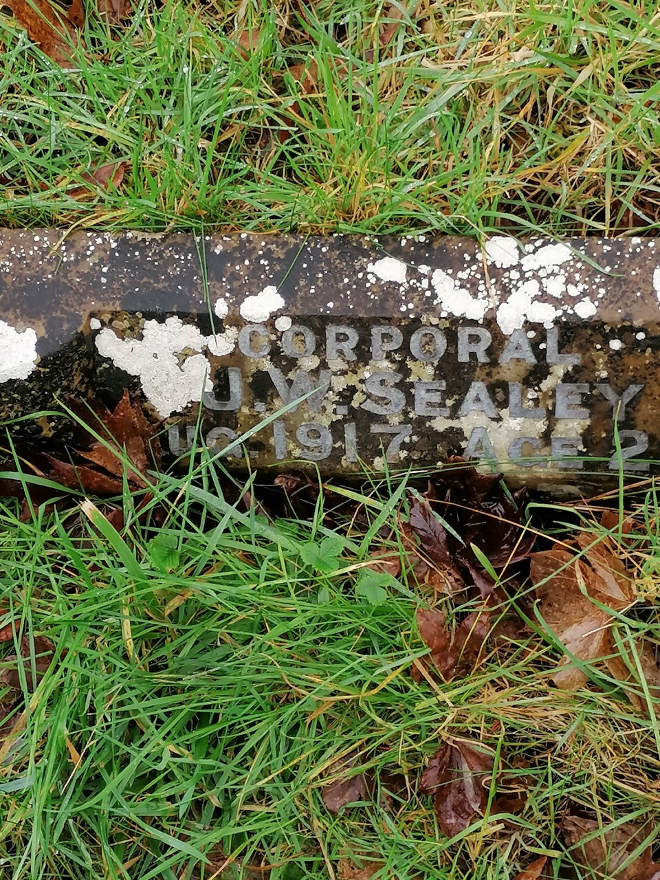 John W Sealey's headstone in Teignmouth Old Cemetery