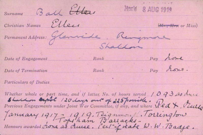 Voluntary Aid Detachment (VAD) Card. ©2018 British Red Cross (CC BY-NC 2.0 UK)
