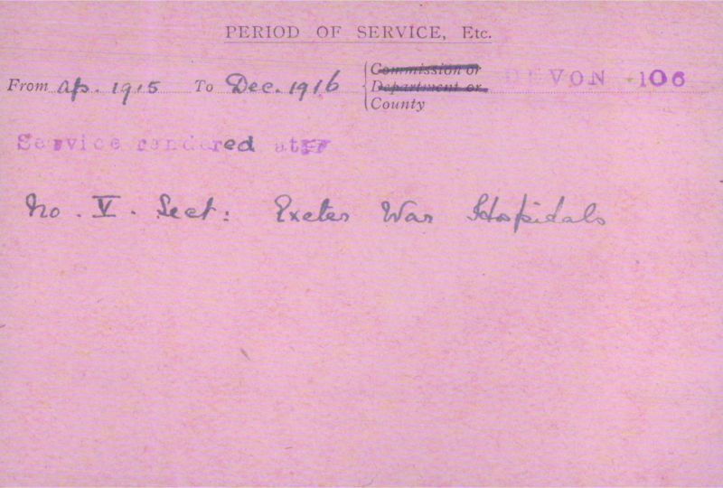 Voluntary Aid Detachment (VAD) Card. ©2018 British Red Cross (CC BY-NC 2.0 UK)