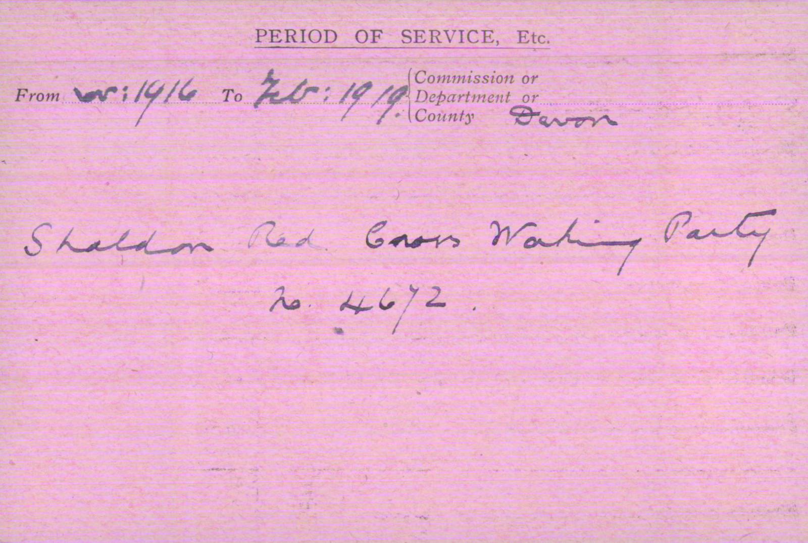 Voluntary Aid Detachment (VAD) Card. ©2018 British Red Cross (CC BY-NC 2.0 UK)