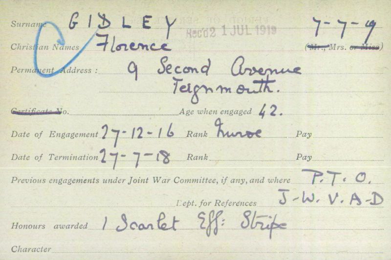 Voluntary Aid Detachment (VAD) Card. ©2018 British Red Cross (CC BY-NC 2.0 UK)