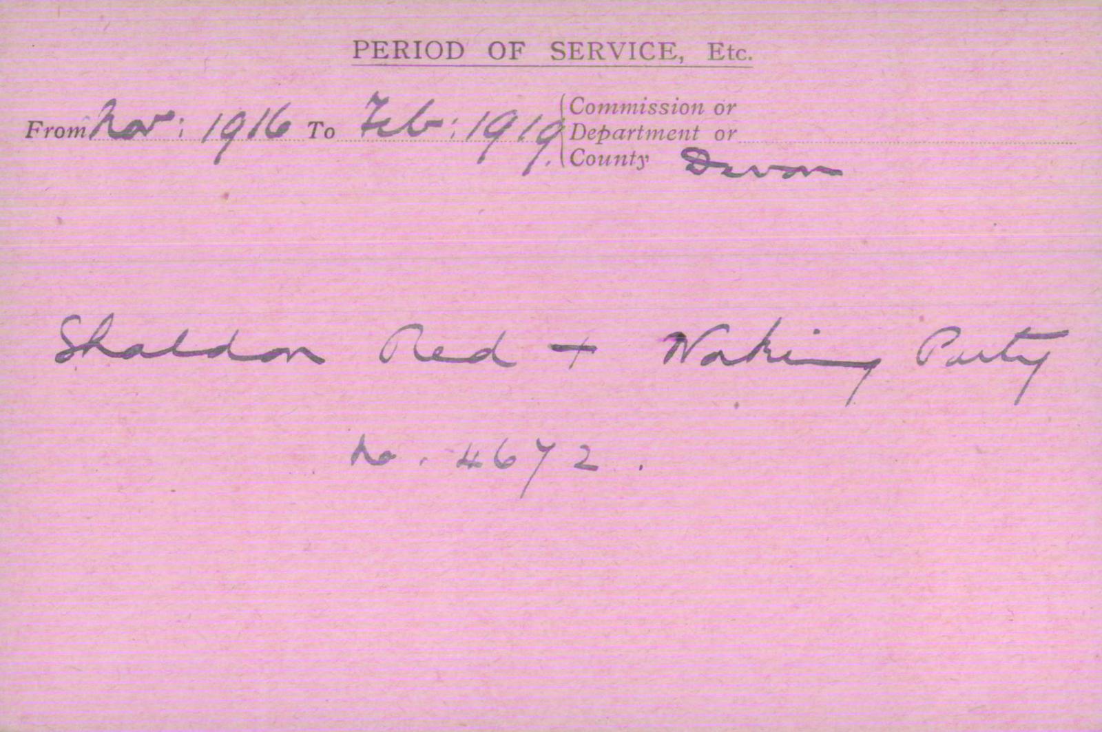 Voluntary Aid Detachment (VAD) Card. ©2018 British Red Cross (CC BY-NC 2.0 UK)