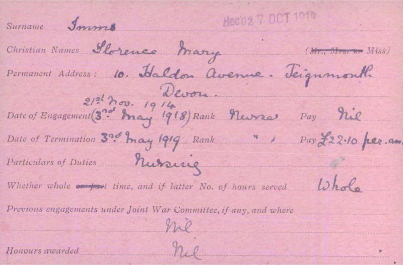 Voluntary Aid Detachment (VAD) Card. ©2018 British Red Cross (CC BY-NC 2.0 UK)