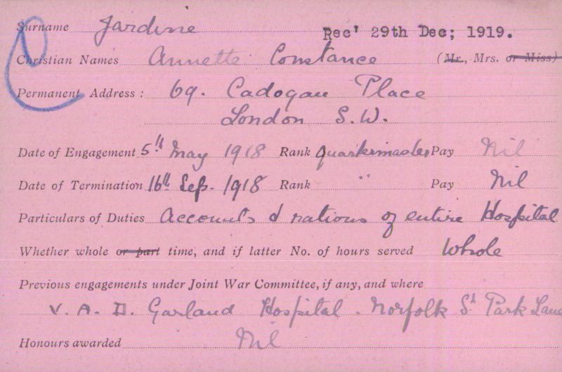 Voluntary Aid Detachment (VAD) Card. ©2018 British Red Cross (CC BY-NC 2.0 UK)