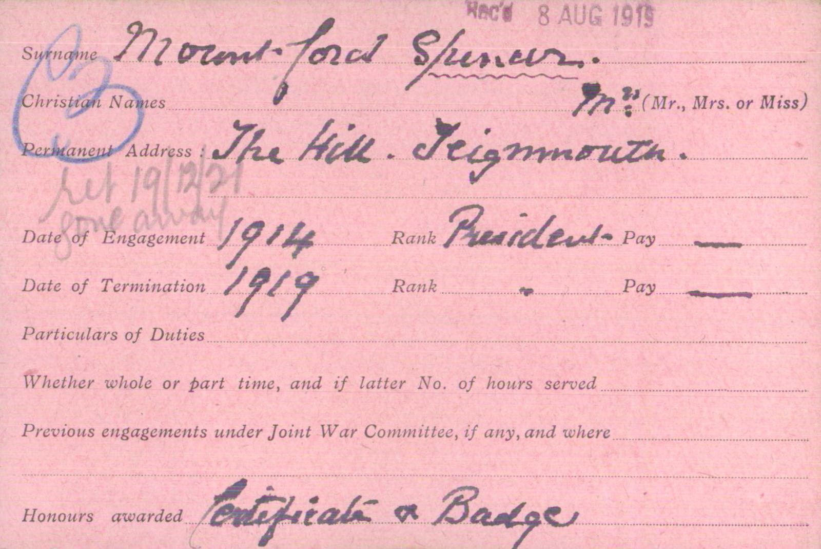 Voluntary Aid Detachment (VAD) Card. ©2018 British Red Cross (CC BY-NC 2.0 UK)