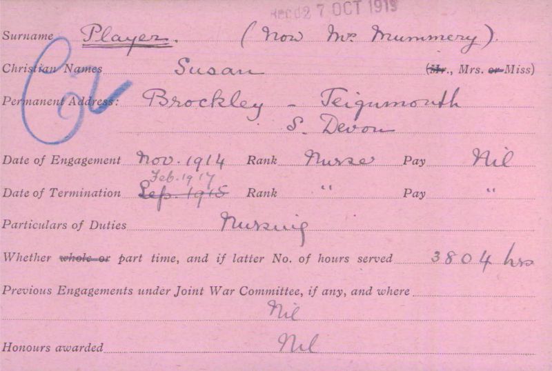 Voluntary Aid Detachment (VAD) Card. ©2018 British Red Cross (CC BY-NC 2.0 UK)