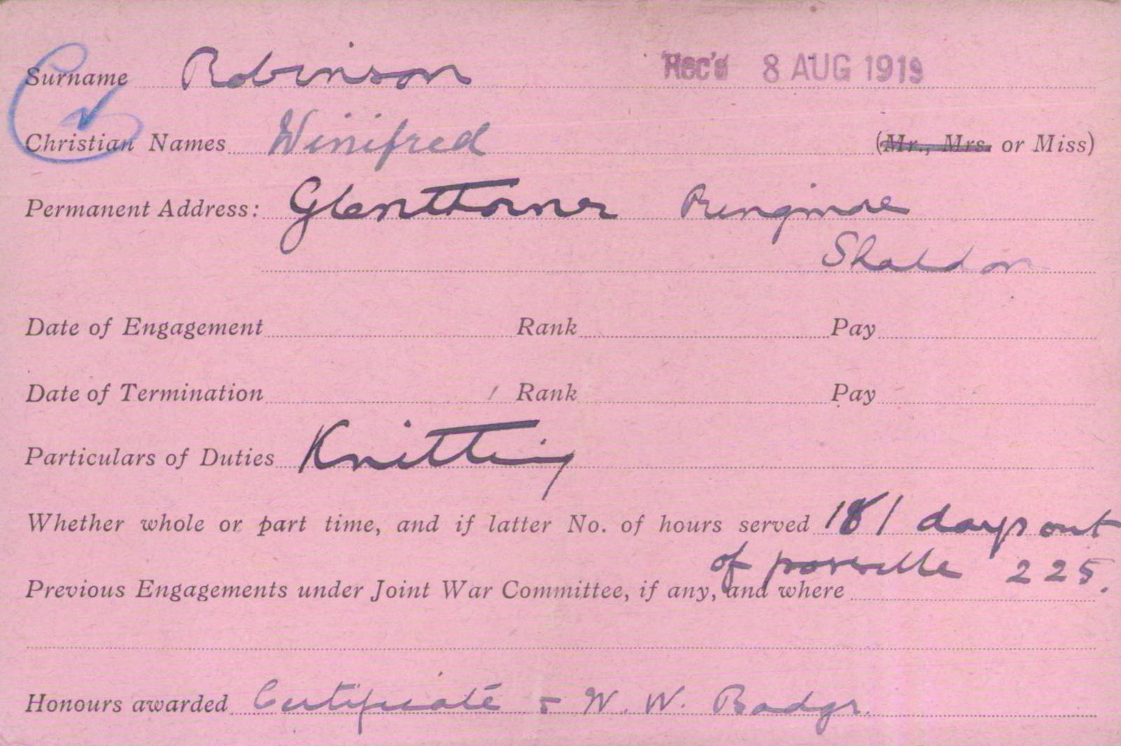 Voluntary Aid Detachment (VAD) Card. ©2018 British Red Cross (CC BY-NC 2.0 UK)