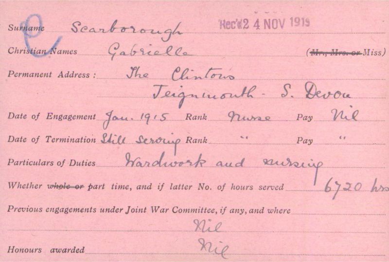 Voluntary Aid Detachment (VAD) Card. ©2018 British Red Cross (CC BY-NC 2.0 UK)
