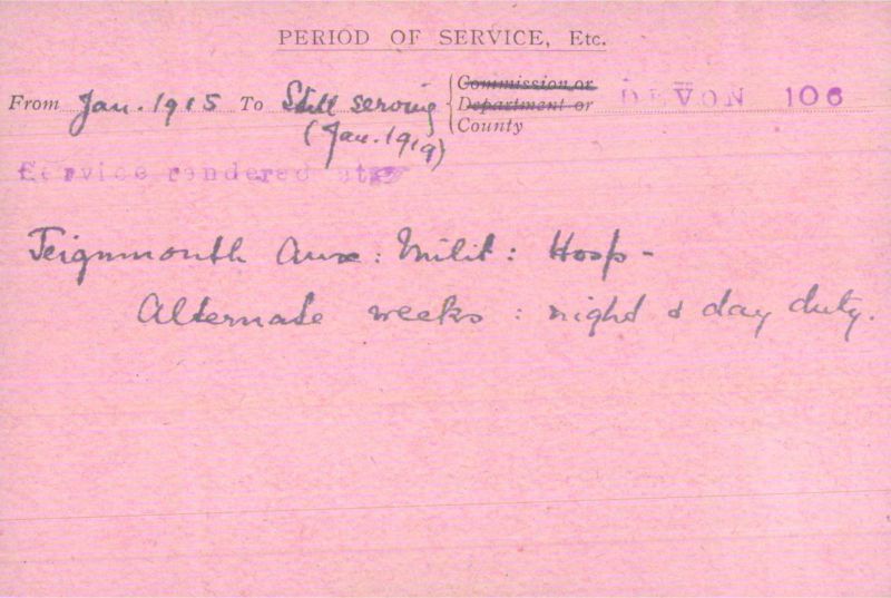 Voluntary Aid Detachment (VAD) Card. ©2018 British Red Cross (CC BY-NC 2.0 UK)