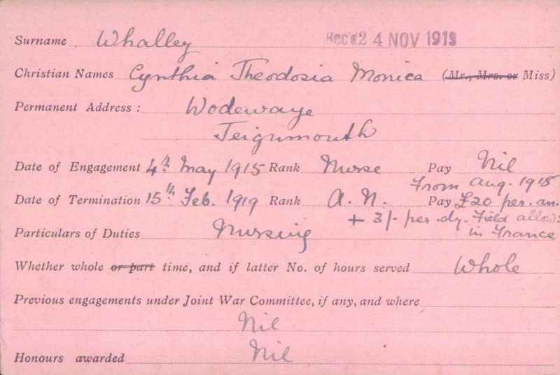 Voluntary Aid Detachment (VAD) Card. ©2018 British Red Cross (CC BY-NC 2.0 UK)