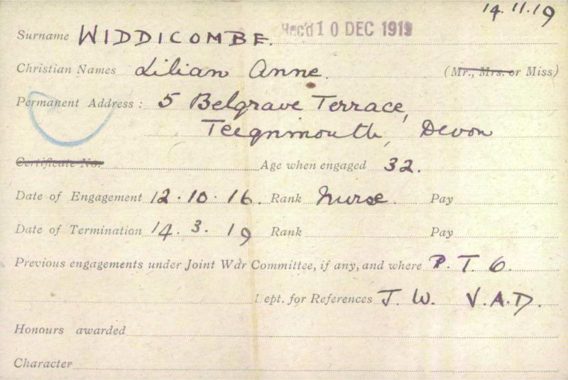 Voluntary Aid Detachment (VAD) Card. ©2018 British Red Cross (CC BY-NC 2.0 UK)